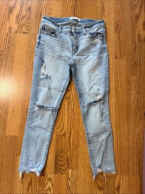 BKE Light Blue Distressed Skinny Jeans